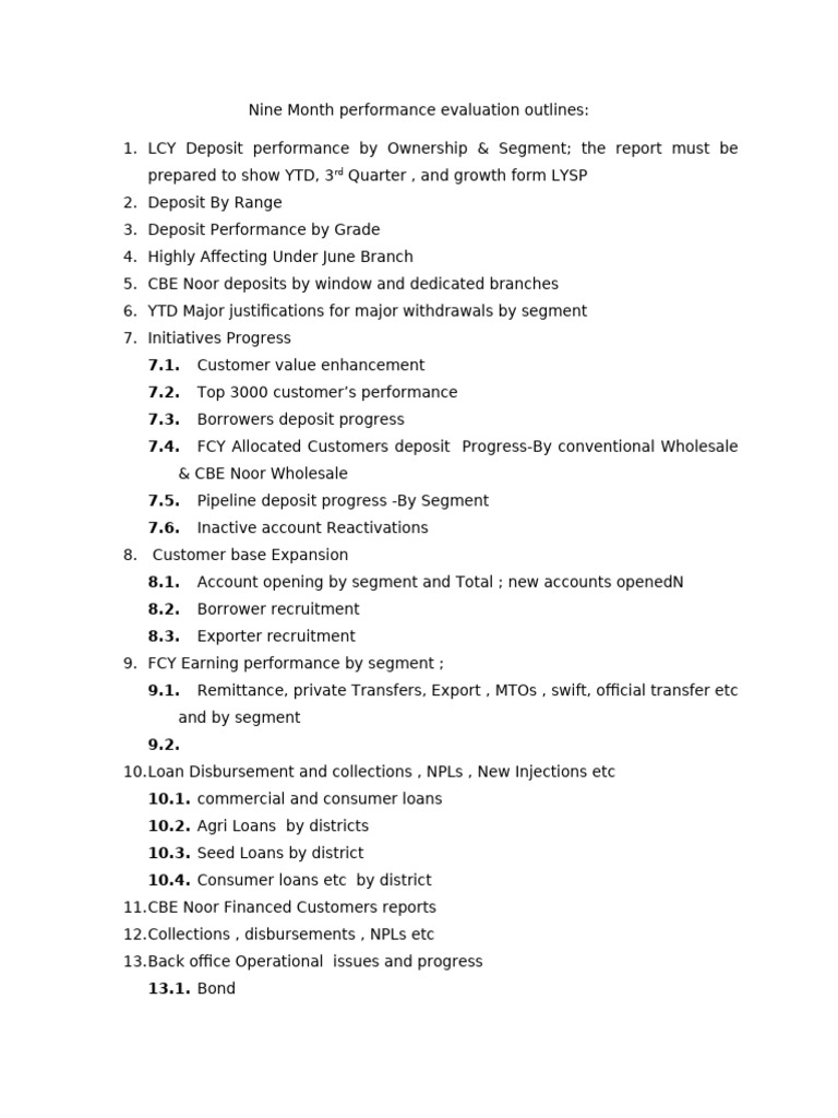 Nine Month Performance Review Meeting | PDF