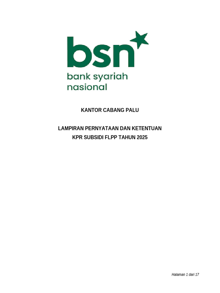 SHARE KE DEVELOPER Pelaksanaan BSN KPR Sejahtera Tahun 2026 | PDF