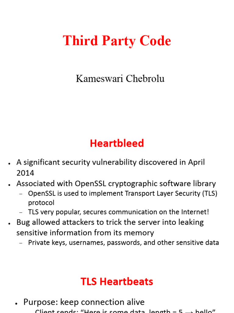 Third Party Code.pptx 1 | PDF | Malware | Transport Layer Security