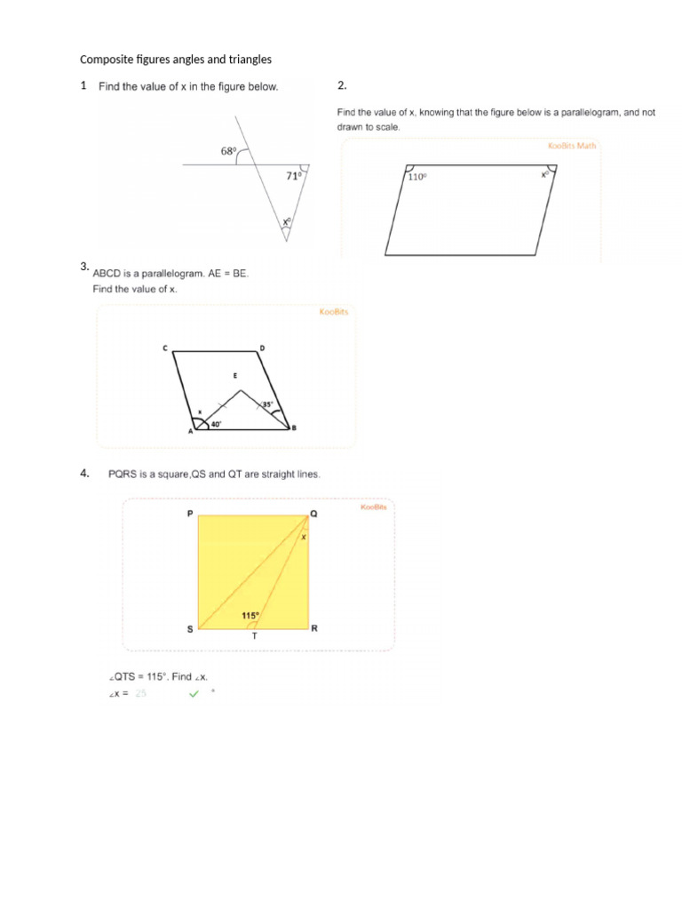 Composite Figures Angles and Triangles | PDF