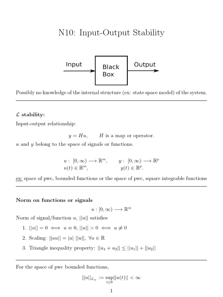 Input-output-stability | PDF | Function (Mathematics) | Norm (Mathematics)