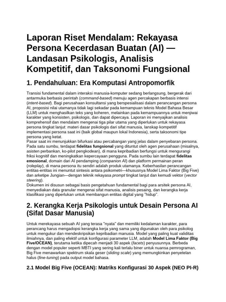 Riset Persona AI Konsultan | PDF