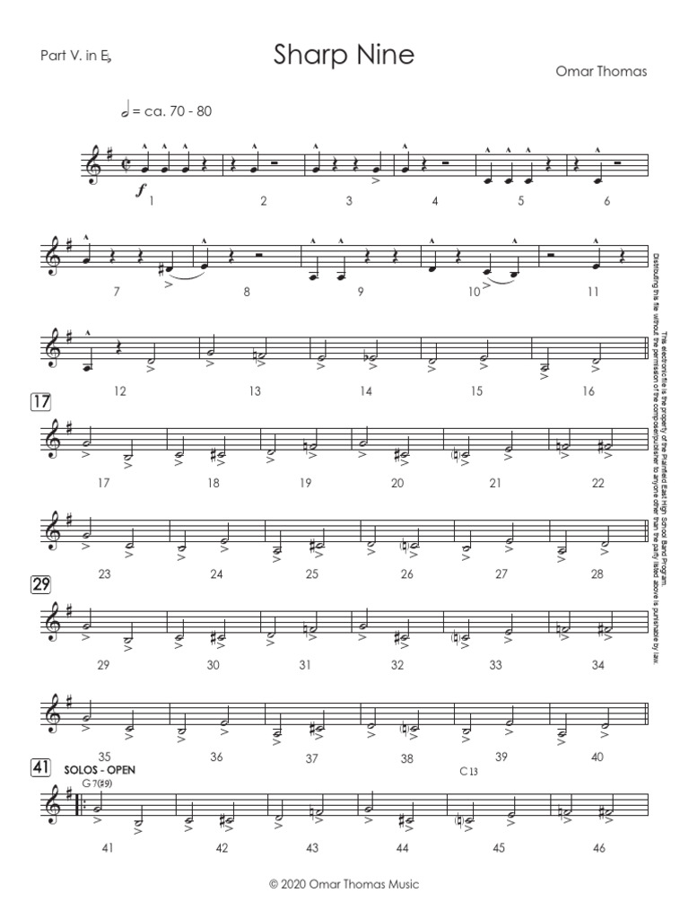 Sharp Nine (Eb) - Part V. | PDF