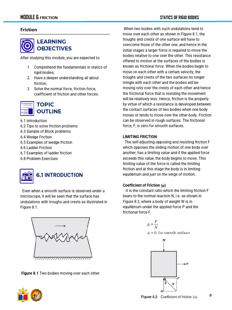 Chapter-6-FRICTION | PDF | Friction | Force