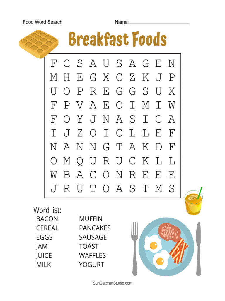 Breakfast Word Search | PDF