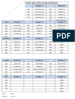 2012-2013 Class Schedule
