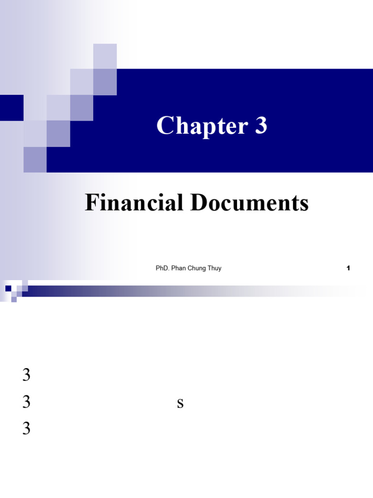 Chapter 3. Financial Documents | PDF | Negotiable Instrument | Cheque
