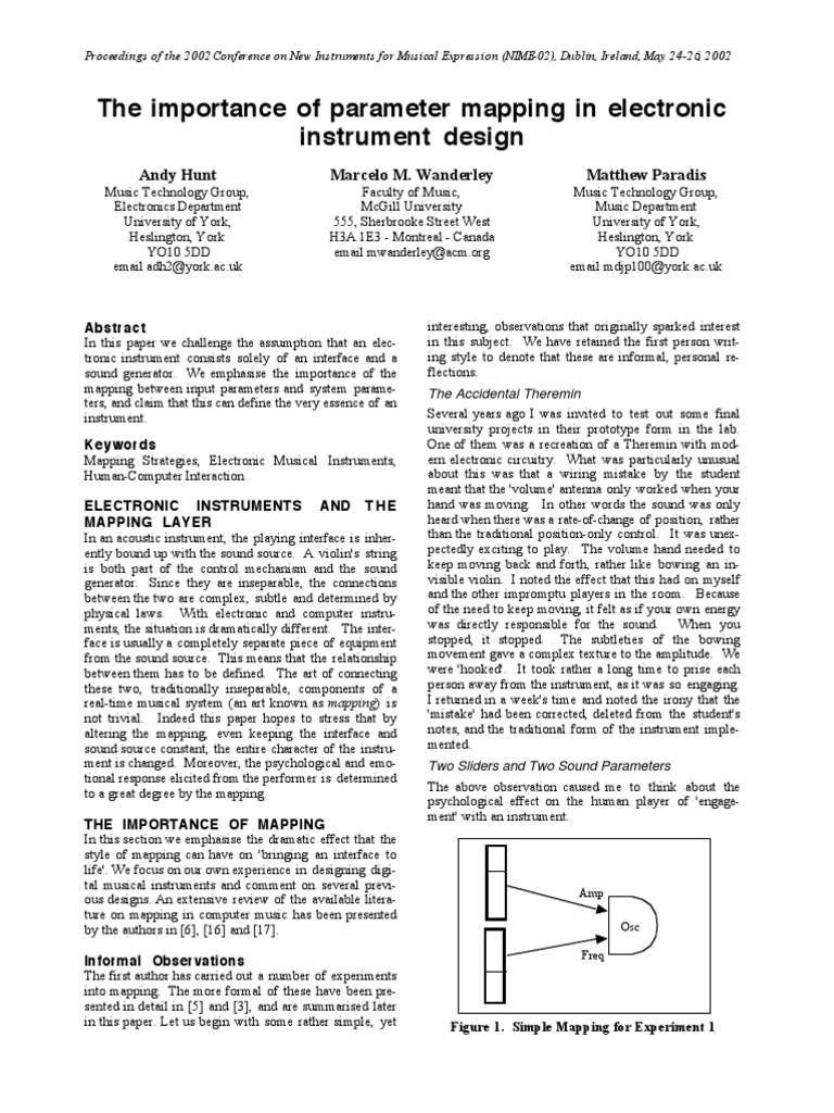 Importance of Parameter Mapping in Electronic Instruments | PDF ...