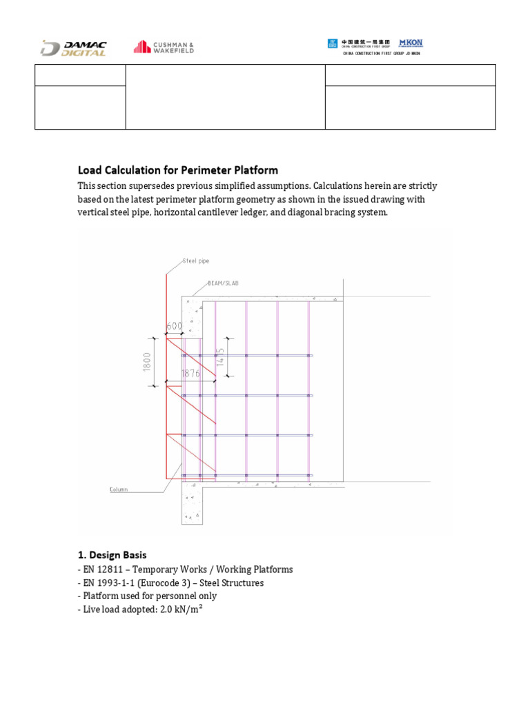 Perimeter Platform Calculation Report | PDF | Bending | Mechanics
