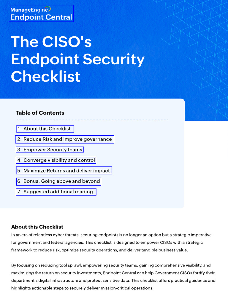 The Ciso Endpoint Security Checklist | PDF | Computer Security | Security
