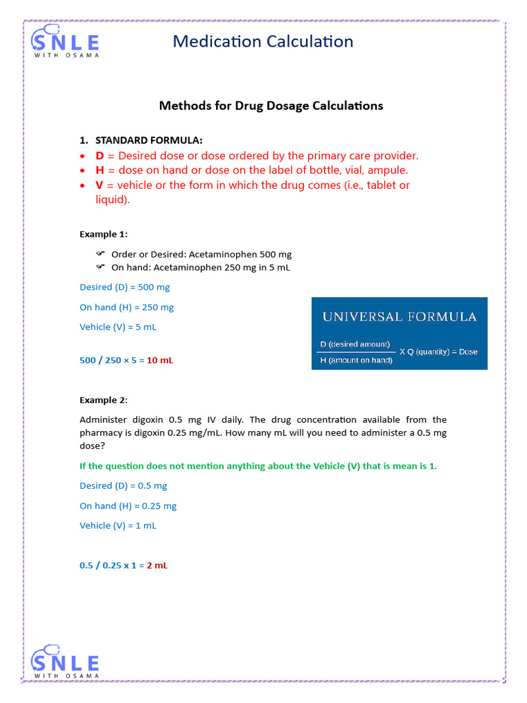 Medication Calculation | PDF