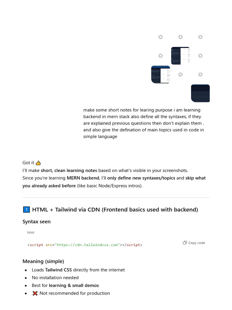 MERN Backend Learning Notes | PDF | Computer Programming | Software ...