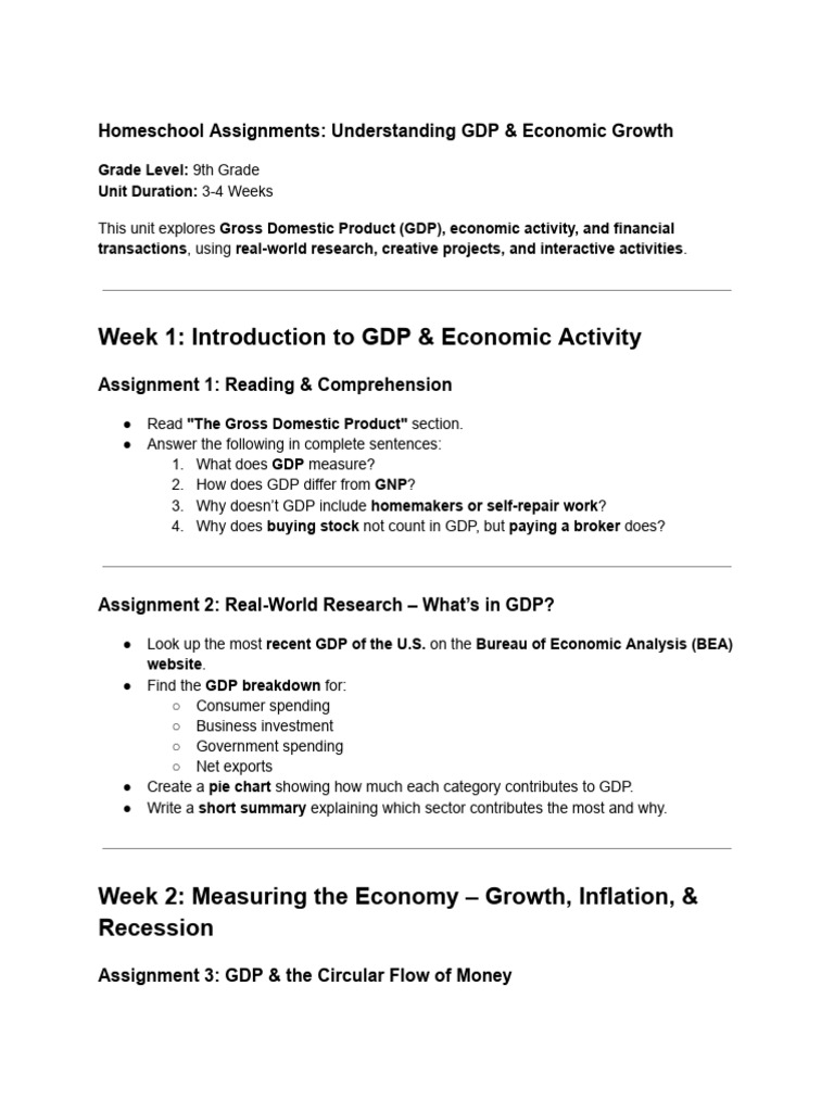 15_ Understanding GDP & Economic Growth | PDF | Gross Domestic Product ...