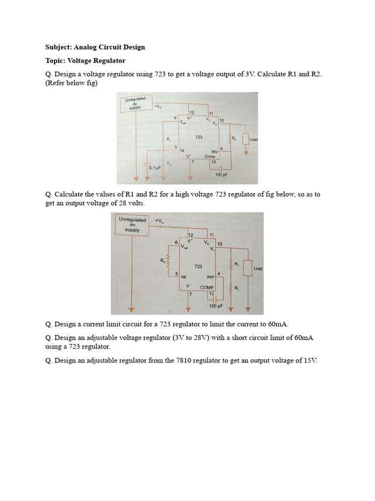 Voltage Regulator_Practice Sheet | PDF