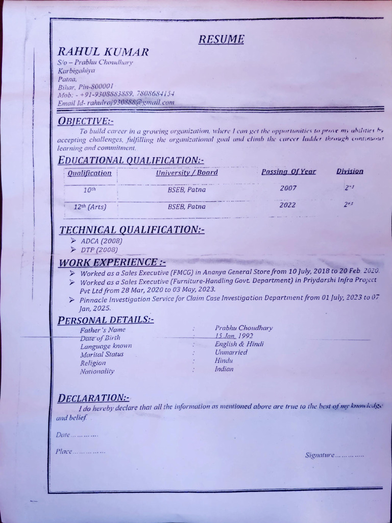 Rahul Resume | PDF