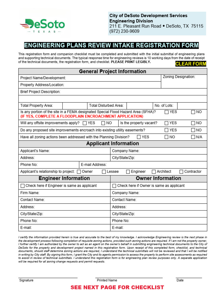 Eng Intake Form Checklist | PDF | Storm Drain | Floodplain