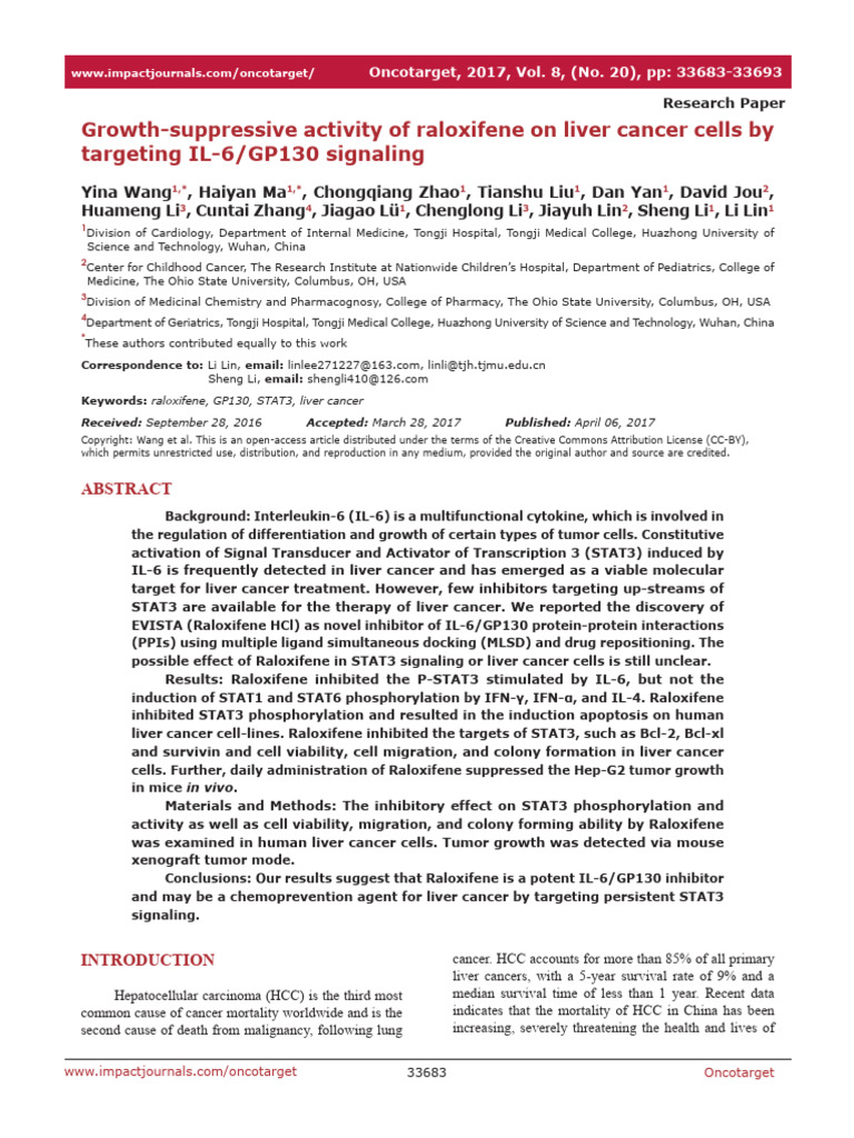 Liver Cancer | PDF | Interleukin 6 | Apoptosis