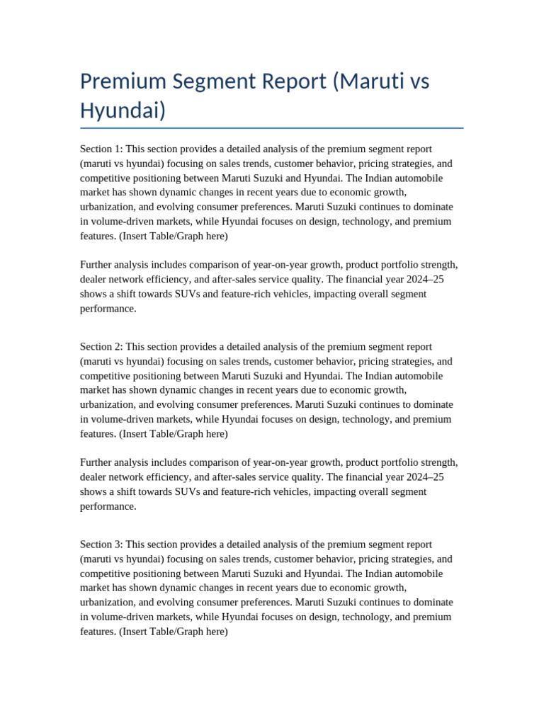 Premium Segment Report Full | PDF | Consumer Behaviour | Car