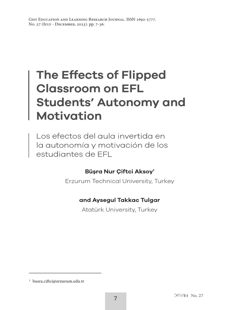 Implementing+Flipped+Design+in+EFL+Classes | PDF | Aprendizado