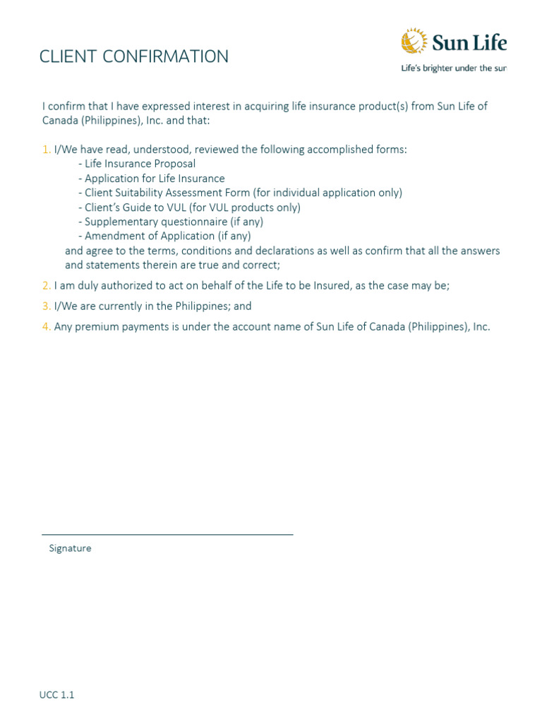Client Confirmation | PDF