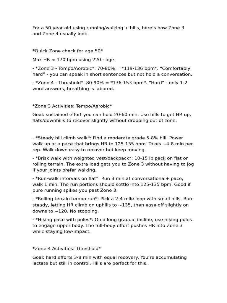 hill running zones | PDF | Tempo