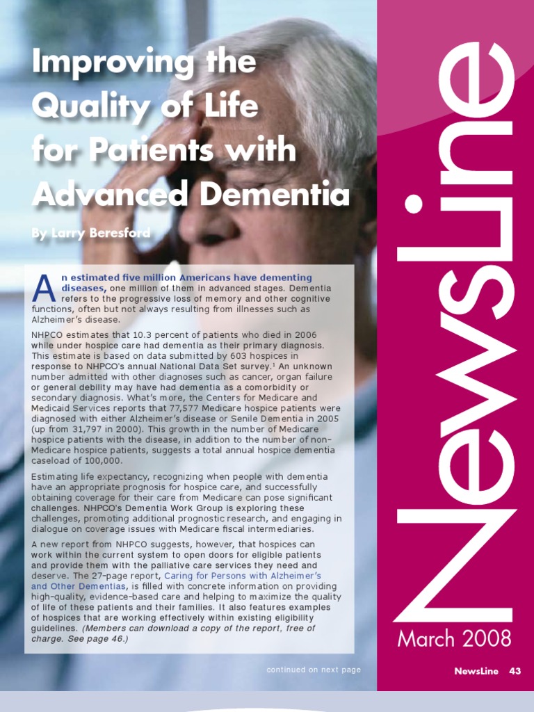 Improving The Quality of Life For Patients With Advanced Dementia | PDF ...