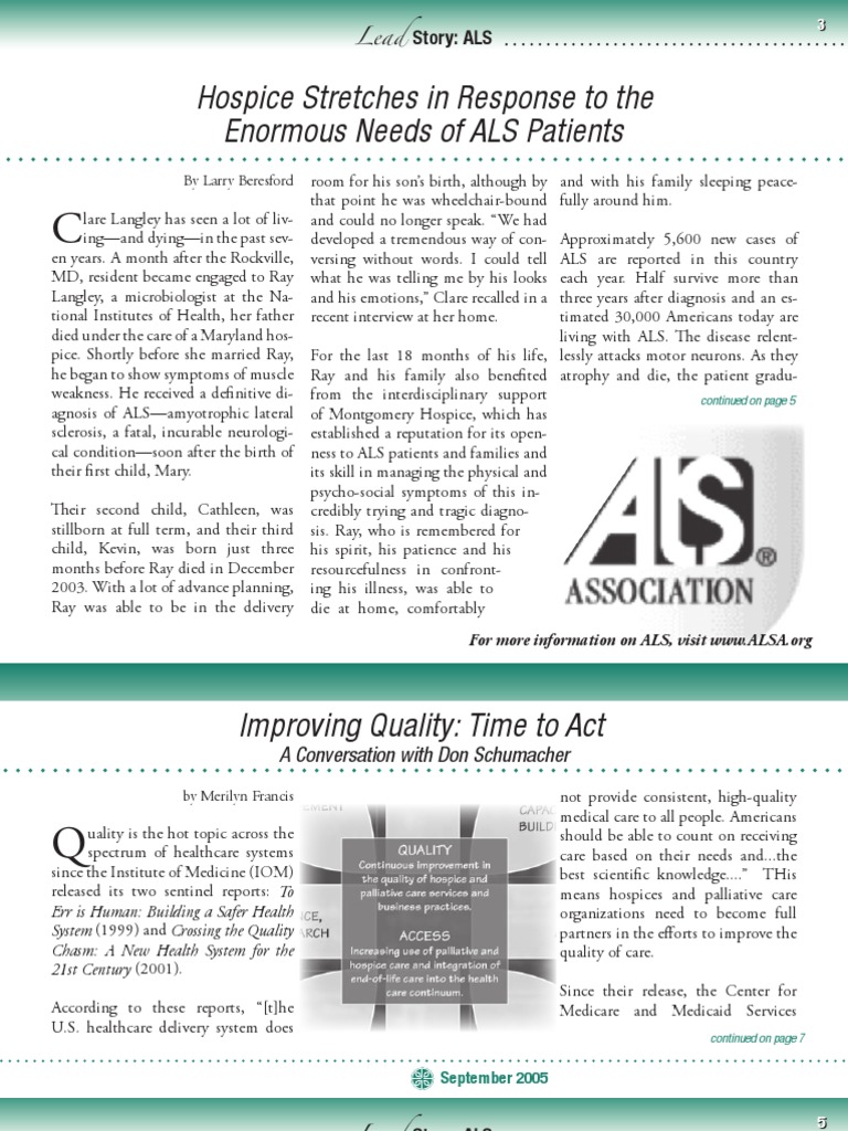 Hospice Stretches in Response To The Enormous Needs of ALS Patients
