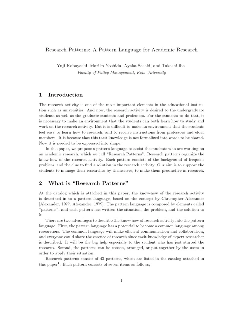 Patterns in Research | PDF | Procedural Knowledge | Science