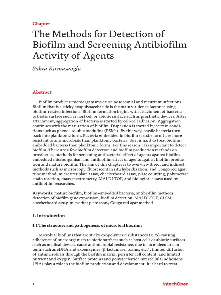 Method of Biofilm Detection | PDF