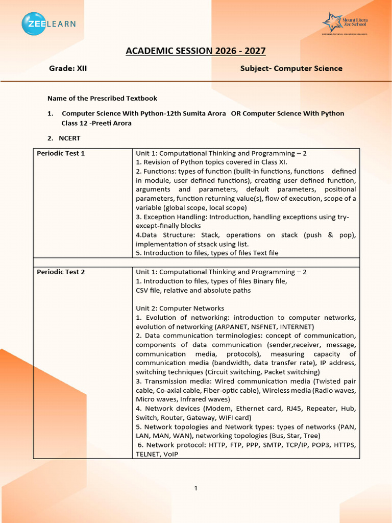 EP Gr12-Computer Science | PDF | Computer Network | Computer Networking