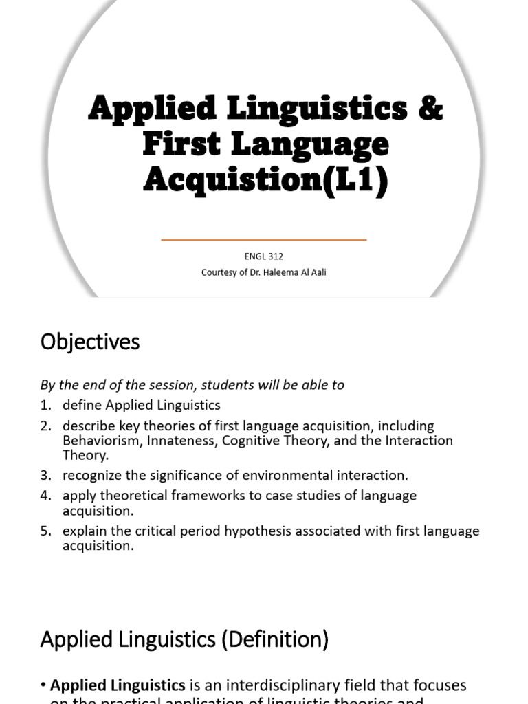 1 Theories of First and Second Language Acquisition | PDF | Language ...