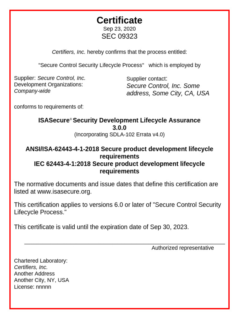 SDLA-205 Certificate Doc Format(v1_8) | PDF