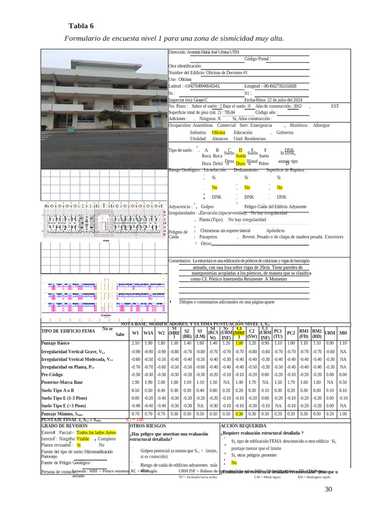 Formularios - FEMA P 154 | PDF