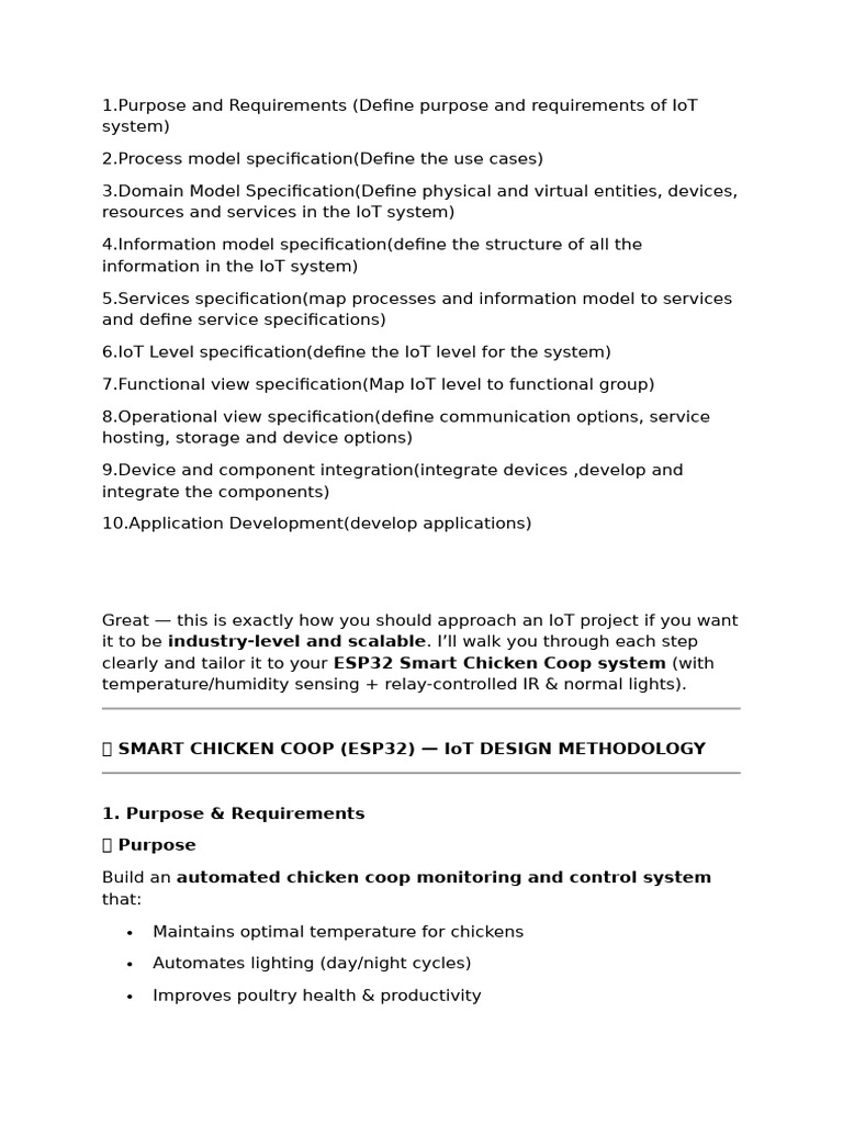 Chicken Coop IoT Design Methodology | PDF | Internet Of Things | Automation