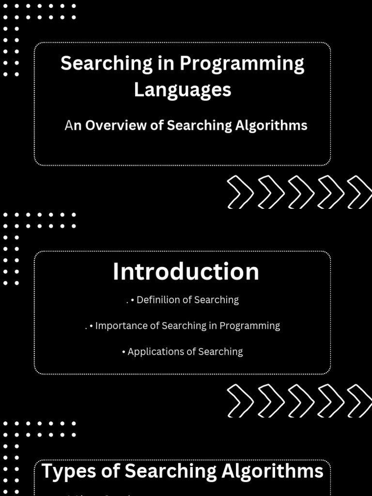 Searching in Programming Languages an Overview of Searching Algorithms ...