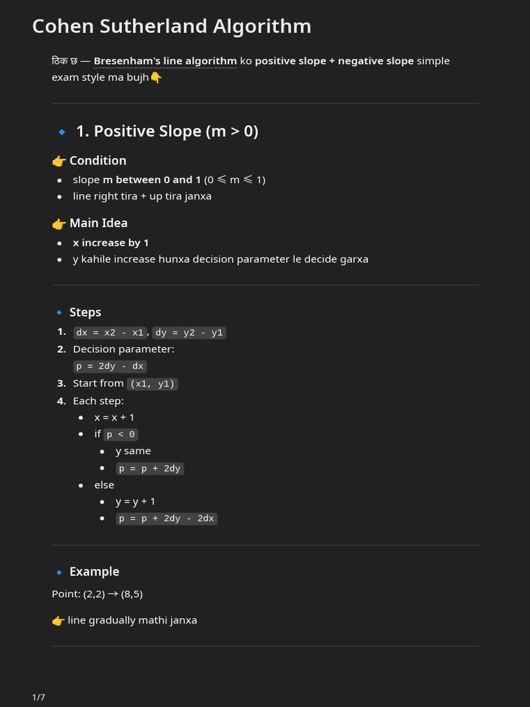 Cohen Sutherland Algorithm | PDF