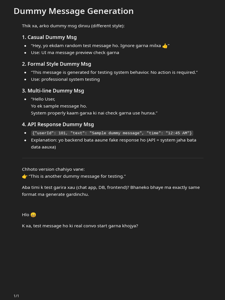 Dummy Message Generation 2 | PDF