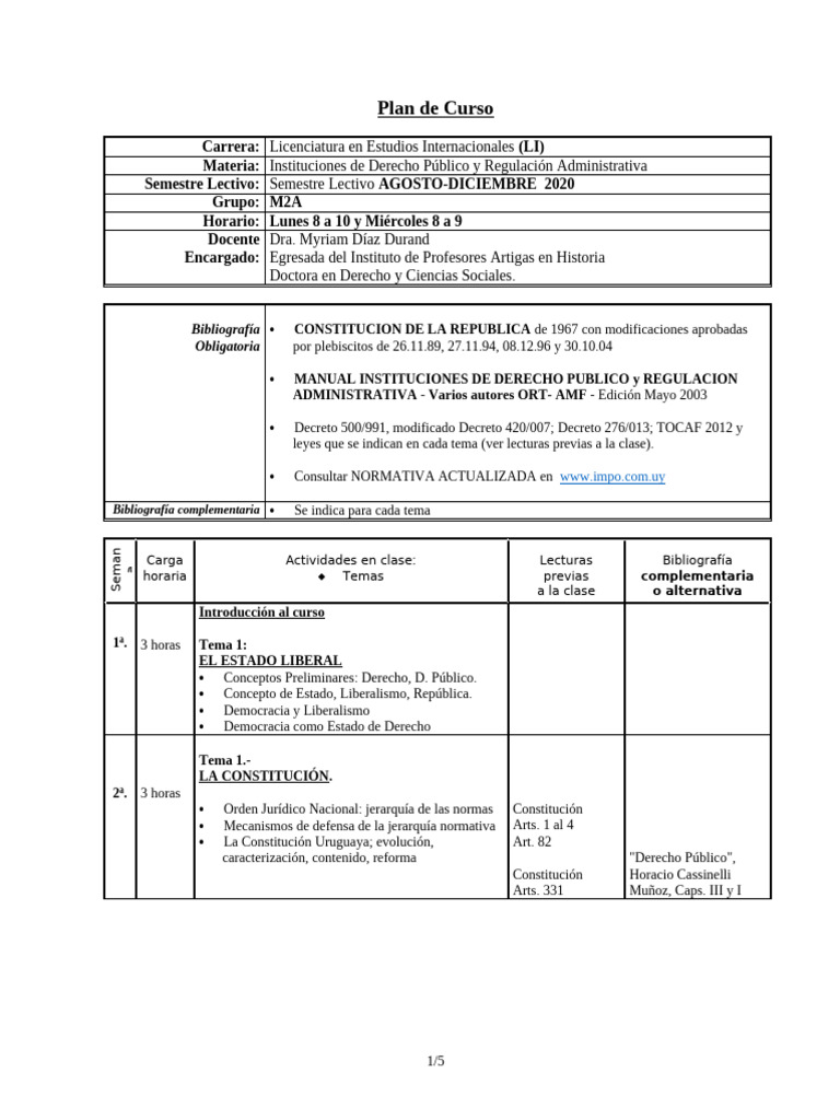 Plan de Curso Grupo m2a | PDF | Constitución | Gobierno