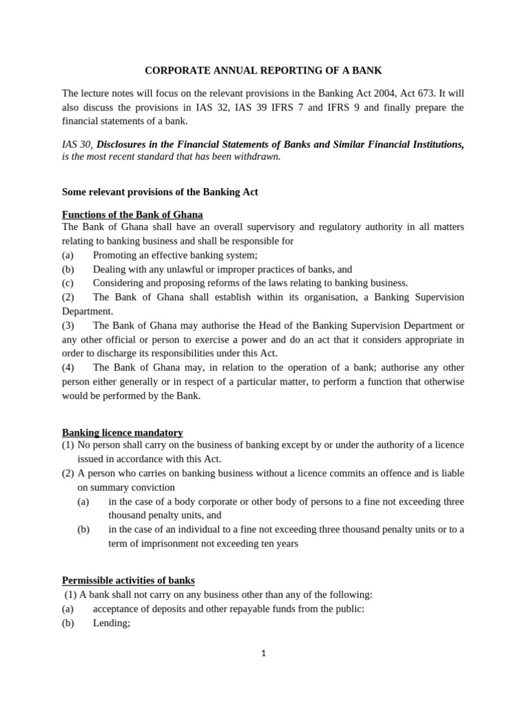 Theory-corporate Annual Reporting of a Bank-2019 | PDF | Banks ...