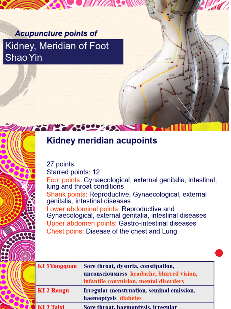 Acupuncture Points of Kidney | PDF | Thorax | Abdomen