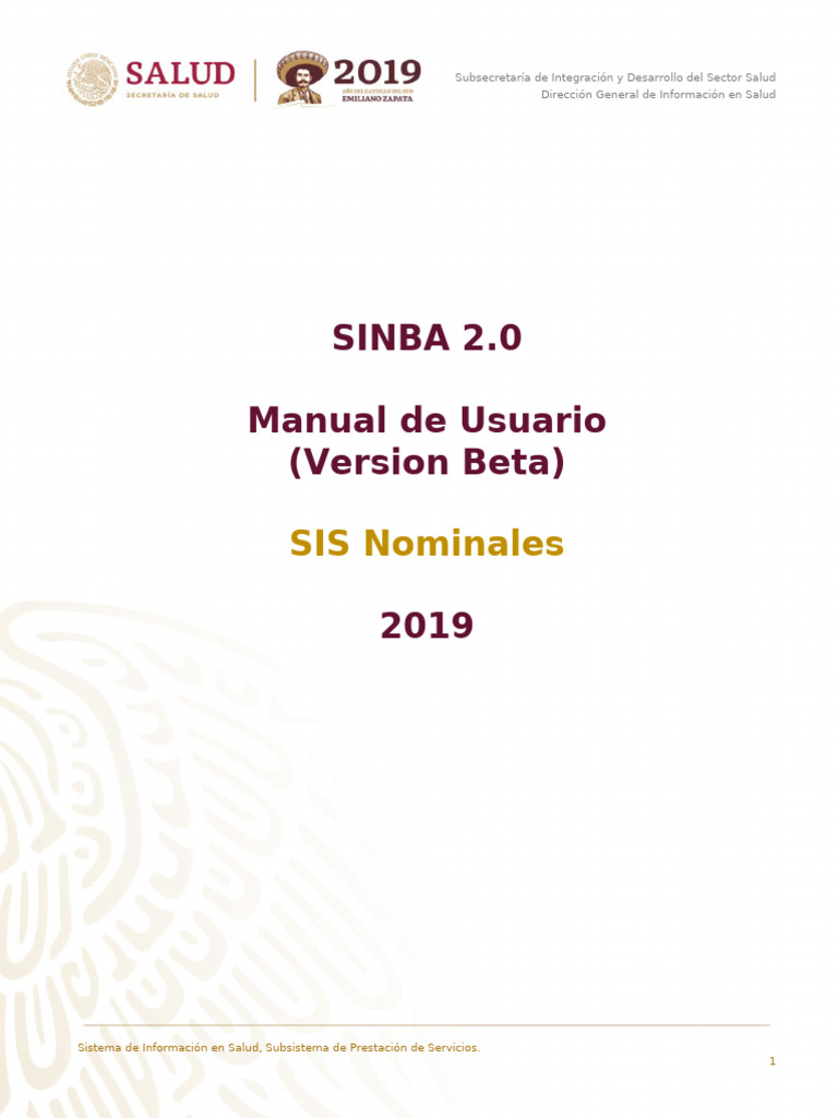 Manual de Usuario SINBA 2 0 071019 | PDF | Usuario (informática ...