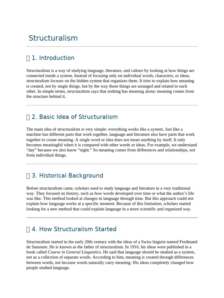 Structuralism & Application | PDF | Linguistics | Human Communication