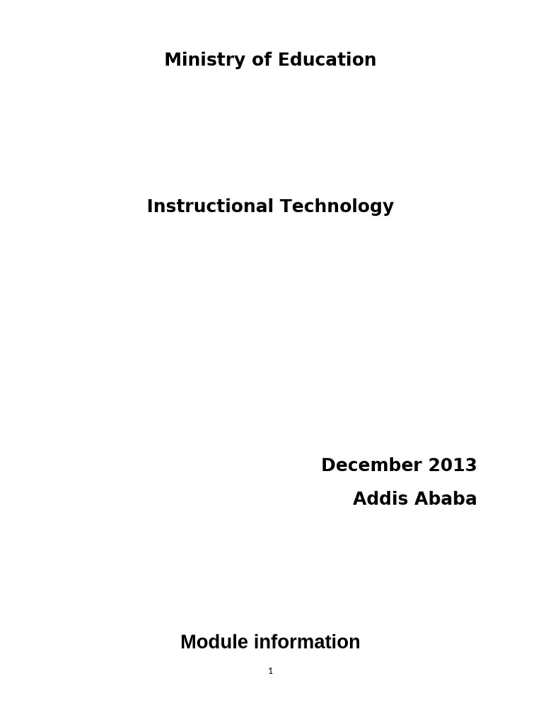 Instructional Technology Module | PDF | Communication | Learning