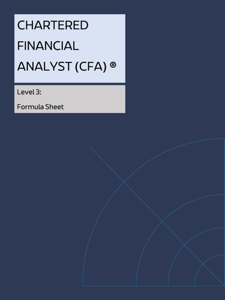 CFA Level 3 Formula Sheet 1776877778 | PDF | Pricing | Business