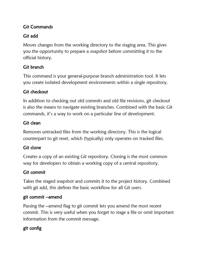 Git Commands | PDF | Software Engineering | Computing