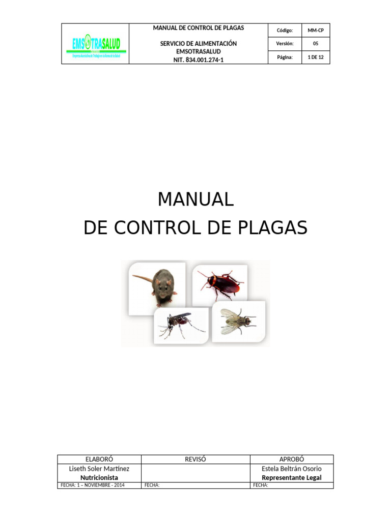 MANUAL DE CONTROL DE PLAGAS. | PDF | Control de plagas | Plaga (organismo)