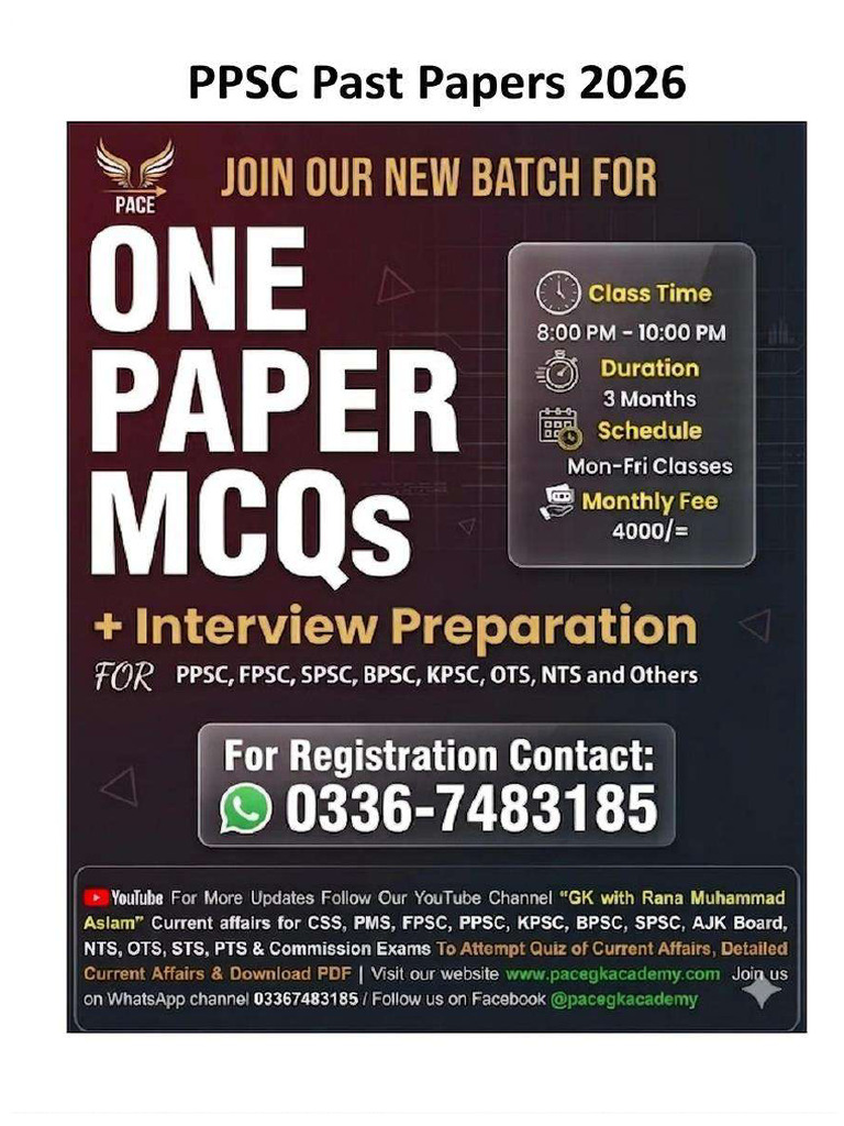 PPSC Past Papers 2026 | PDF | Microsoft Excel | Computer Data Storage