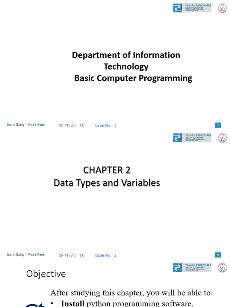 ICT1012_Ch02_Introduction to Programming | PDF | Reserved Word | Python ...