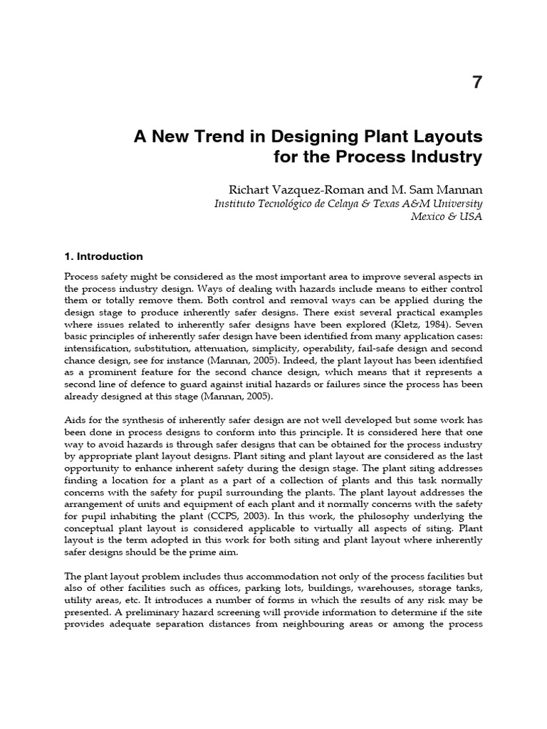 InTech-A New Trend in Designing Plant Layouts for the Process Industry ...