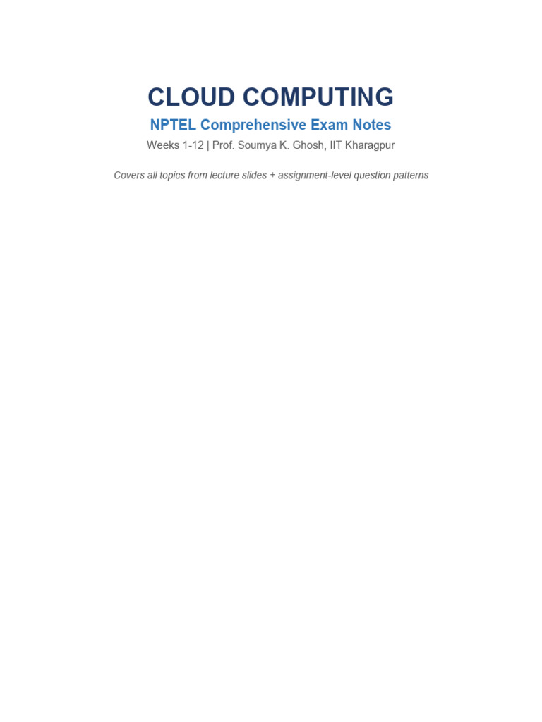 CloudComputing NPTEL Notes | PDF | Virtualization | Virtual Machine